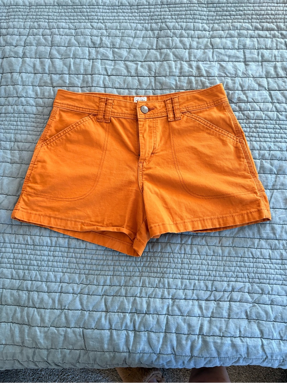Lee High-Waist Orange Cotton Shorts